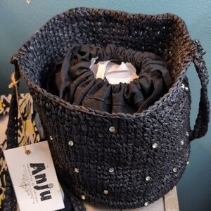 Starry Night Woven Barrel Sparkle Bag